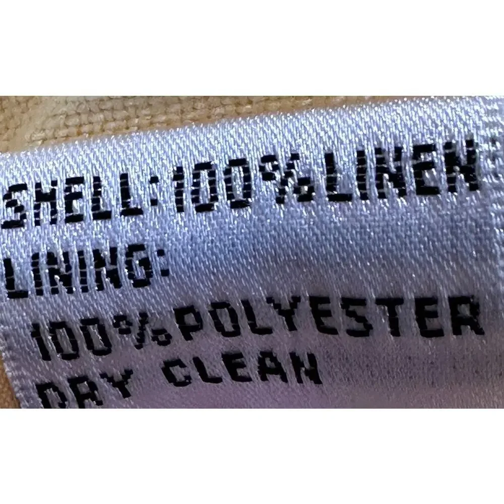 Talbots Pants Womens 8 Yellow Irish Linen Side Zip Minimalist Lagenlook BLEMISH